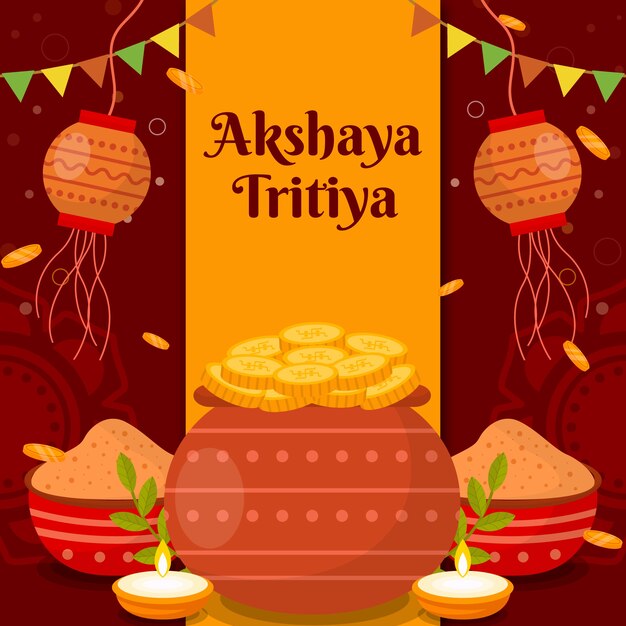 Ilustración plana akshaya tritiya