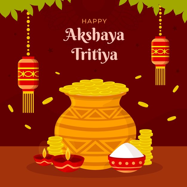 Ilustración plana akshaya tritiya