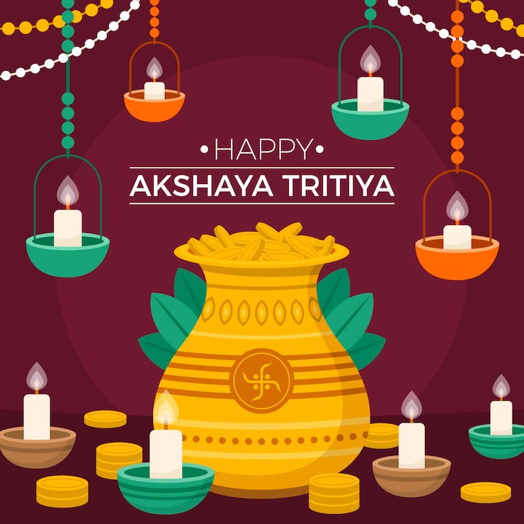 Vector gratuito ilustración plana akshaya tritiya
