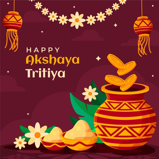 Ilustración plana akshaya tritiya