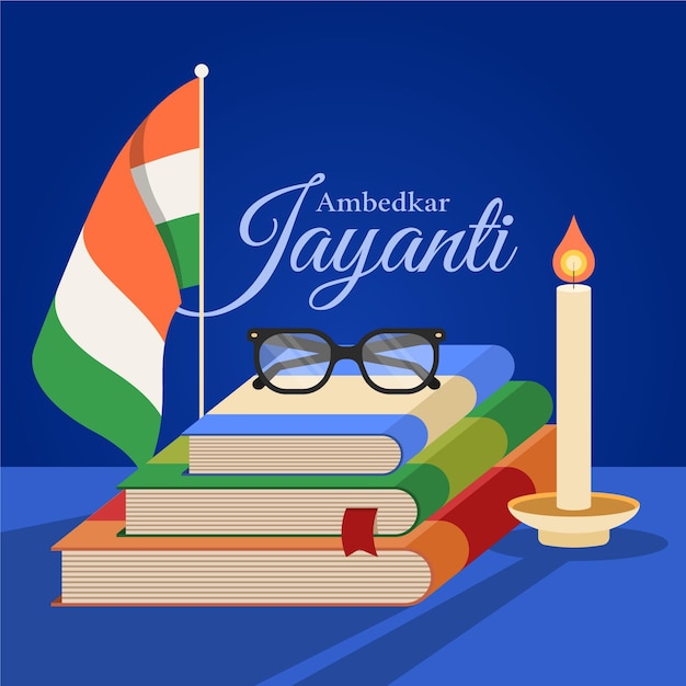 Vector gratuito ilustración plana ambedkar jayanti