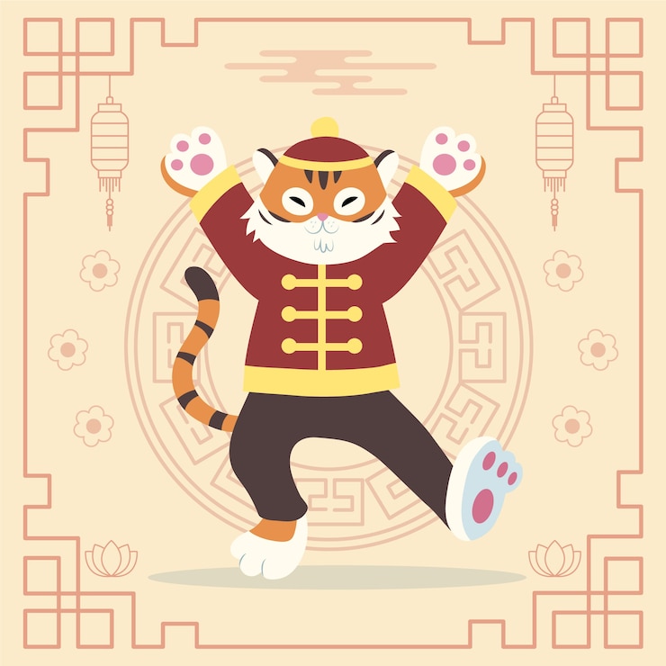 Vector gratuito ilustración plana del año nuevo chino