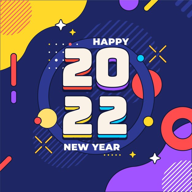 Ilustración plana de año nuevo