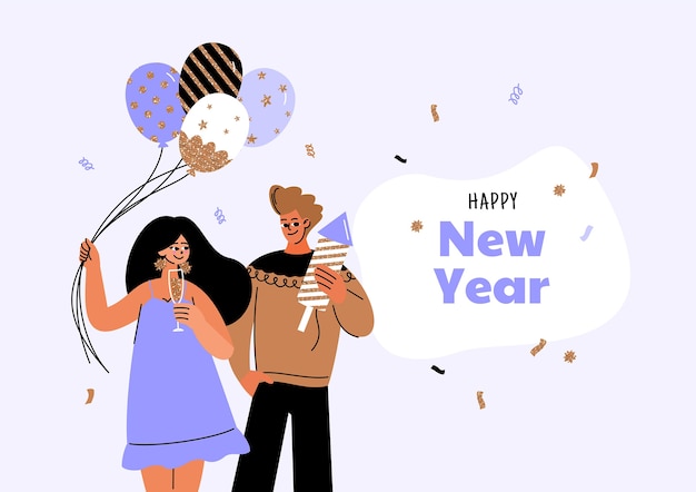 Vector gratuito ilustración plana de año nuevo