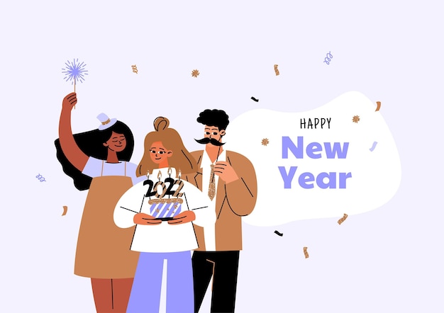 Vector gratuito ilustración plana de año nuevo