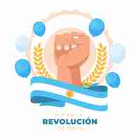 Vector gratuito ilustración plana argentina dia de la revolucion de mayo