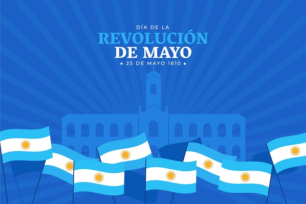 Ilustración plana argentina dia de la revolucion de mayo