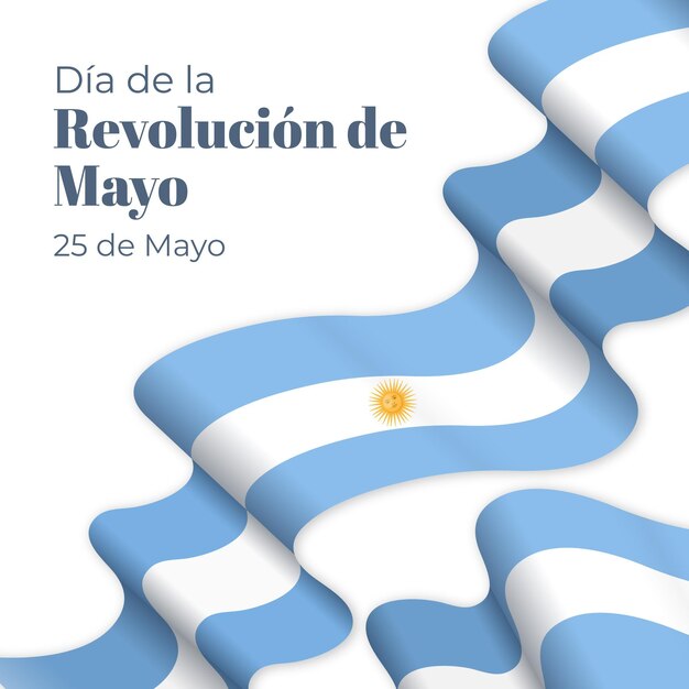 Ilustración plana argentina dia de la revolucion de mayo