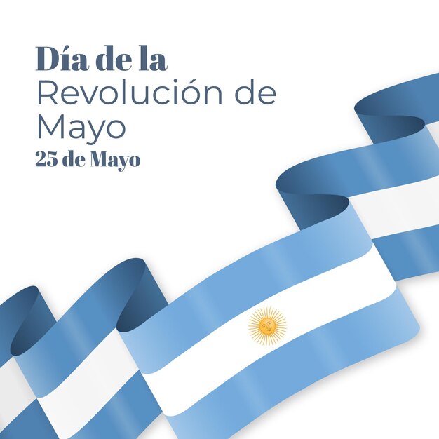 Ilustración plana argentina dia de la revolucion de mayo