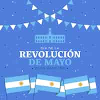 Vector gratuito ilustración plana argentina dia de la revolucion de mayo