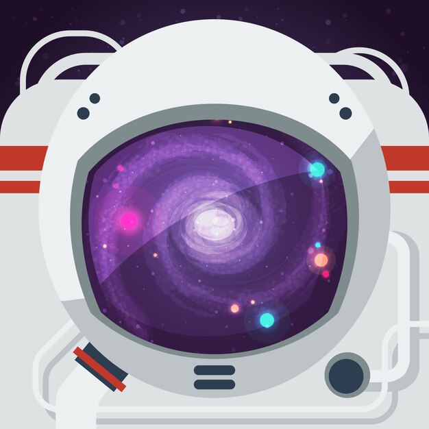 Ilustración plana de astronauta