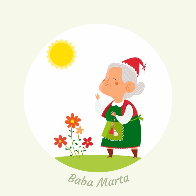 Ilustración plana de baba marta