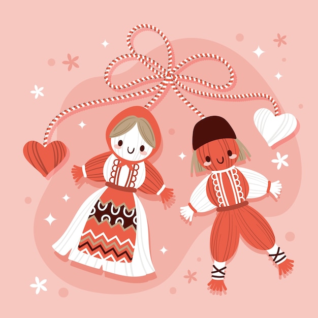 Ilustración plana de baba marta