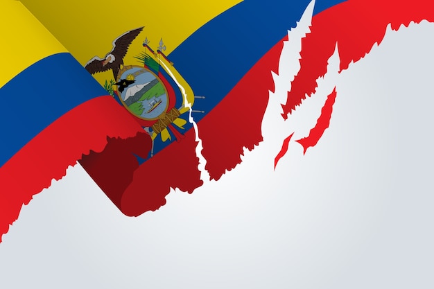 Vector gratuito ilustración plana con la bandera del ecuador