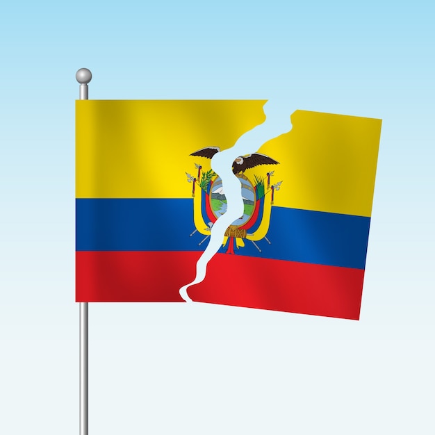 Vector gratuito ilustración plana con la bandera del ecuador