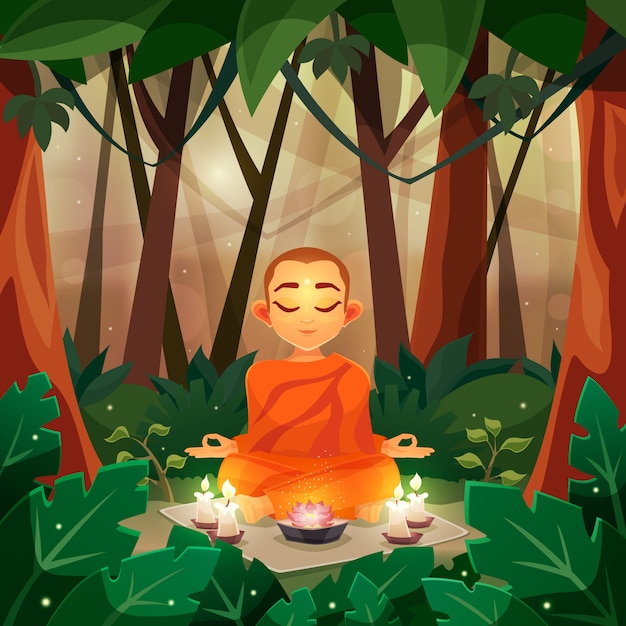 Vector gratuito ilustración plana de buda