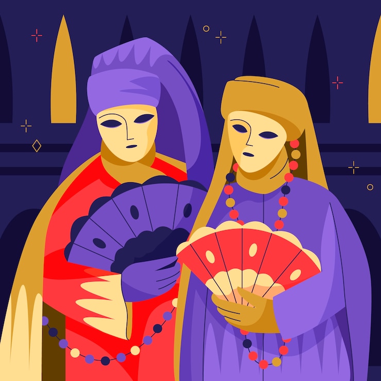Vector gratuito ilustración plana del carnaval de venecia