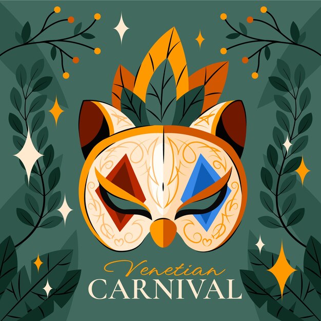 Vector gratuito ilustración plana del carnaval de venecia