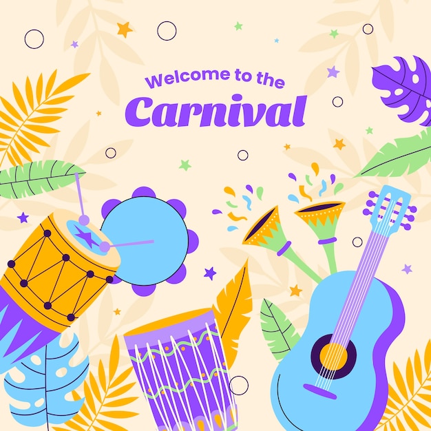 Vector gratuito ilustración plana de carnaval