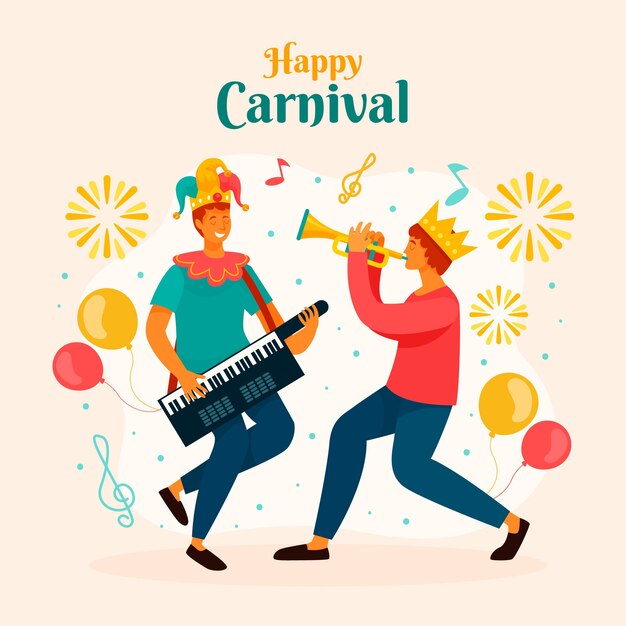 Ilustración plana de carnaval