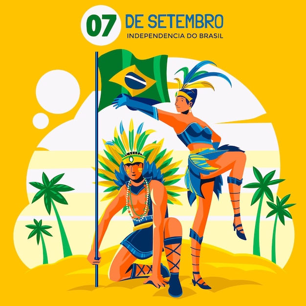 Ilustración plana para la celebración del 7 de septiembre