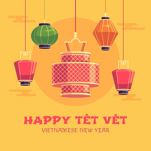 Ilustración plana para la celebración del año nuevo