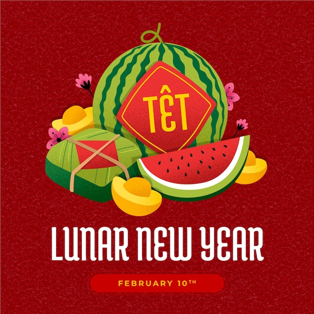 Ilustración plana para la celebración del año nuevo
