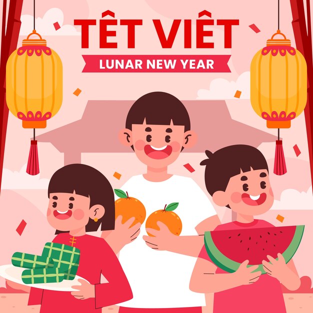 Ilustración plana para la celebración del año nuevo