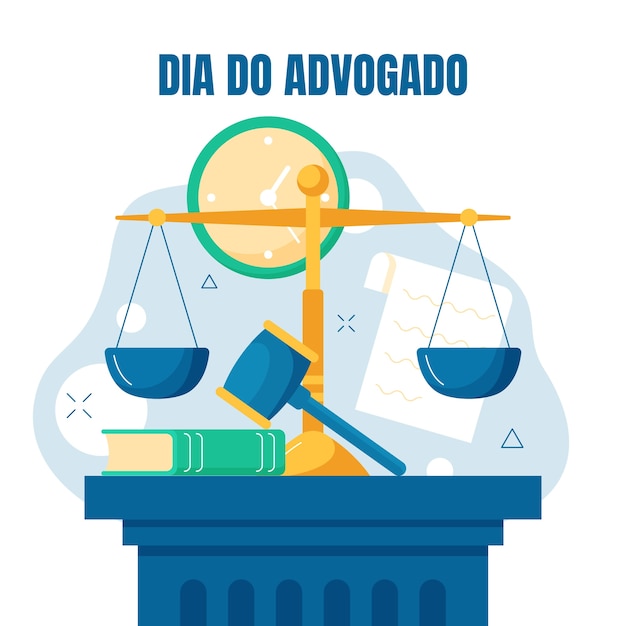 Ilustración plana para la celebración del día del abogado brasileño