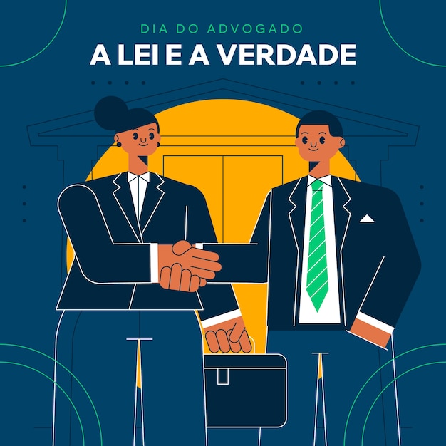 Ilustración plana para la celebración del día de los abogados brasileños