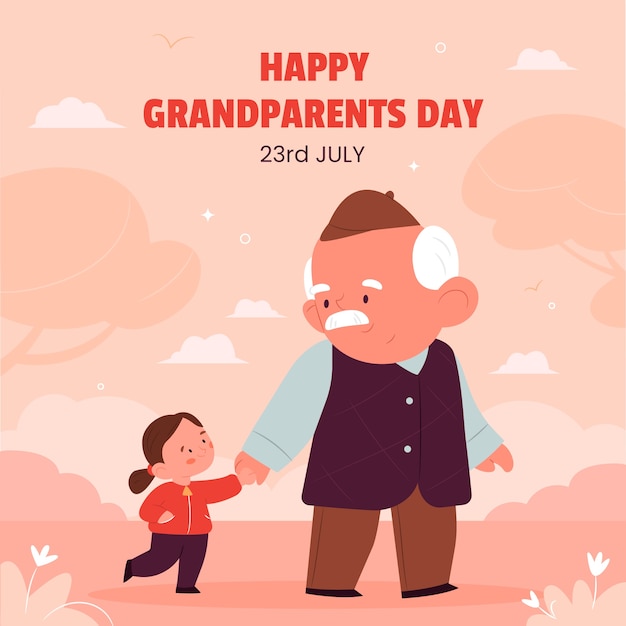 Vector gratuito ilustración plana para la celebración del día de los abuelos