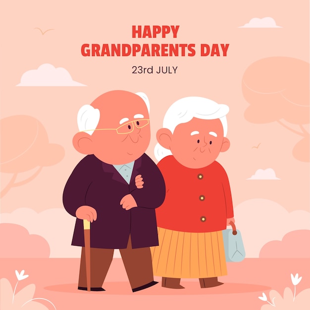 Vector gratuito ilustración plana para la celebración del día de los abuelos