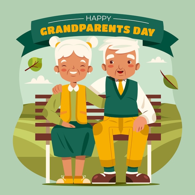 Vector gratuito ilustración plana para la celebración del día de los abuelos