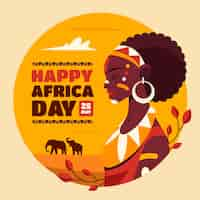 Vector gratuito ilustración plana de celebración del día de áfrica