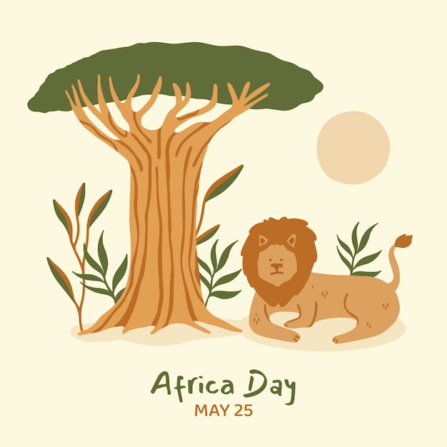 Ilustración plana de celebración del día de áfrica