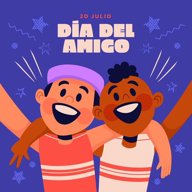 Vector gratuito ilustración plana para la celebración del dia del amigo