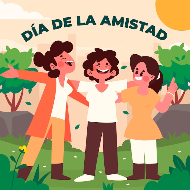 Vector gratuito ilustración plana para la celebración del dia del amigo