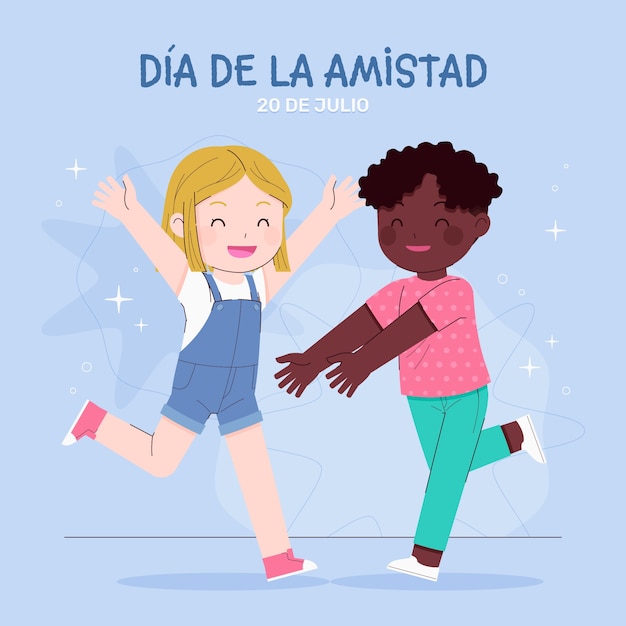 Vector gratuito ilustración plana para la celebración del dia del amigo