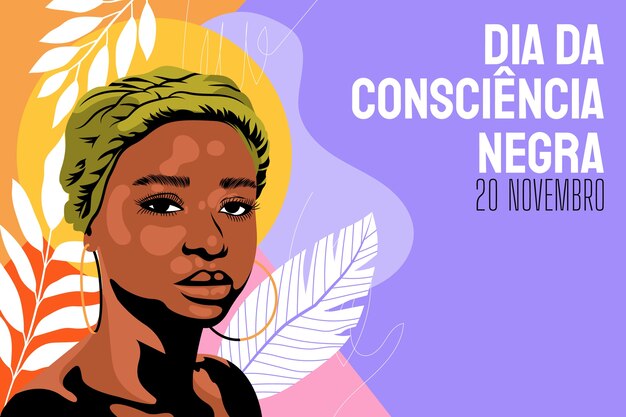 Ilustración plana para la celebración del día brasileño de la conciencia negra