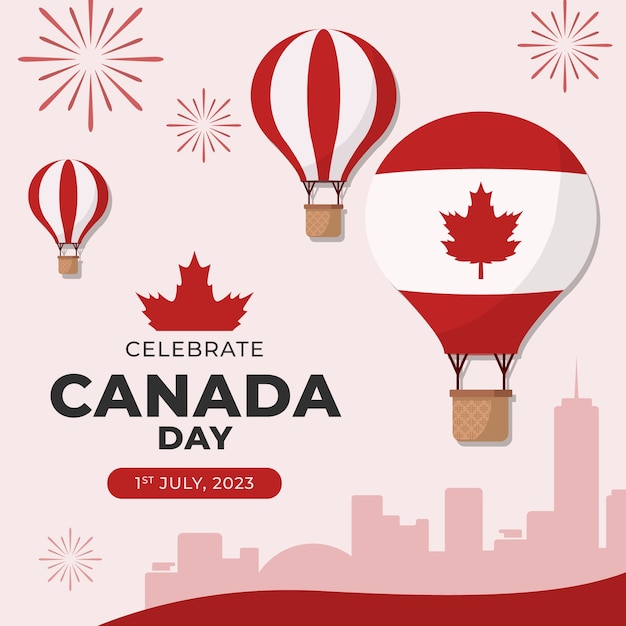 Vector gratuito ilustración plana para la celebración del día de canadá