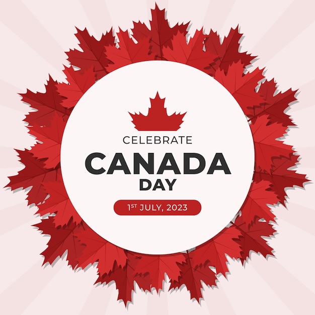 Vector gratuito ilustración plana para la celebración del día de canadá