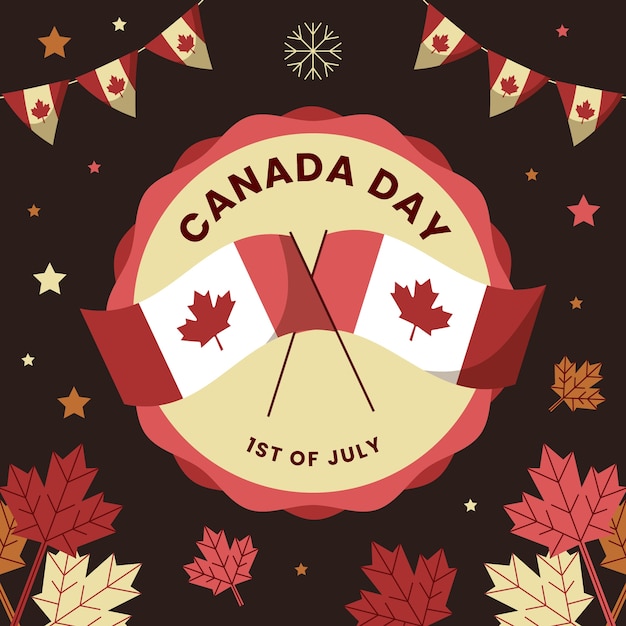 Ilustración plana para la celebración del día de canadá