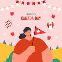 Vector gratuito ilustración plana para la celebración del día de canadá