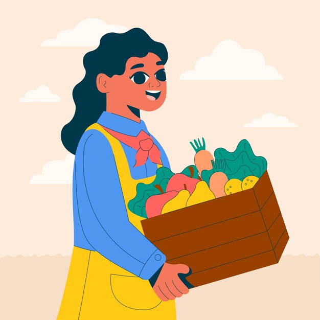 Ilustración plana de celebración del día del granjero