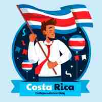 Vector gratuito ilustración plana para la celebración del día de la independencia de costa rica