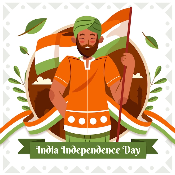 Vector gratuito ilustración plana para la celebración del día de la independencia de la india