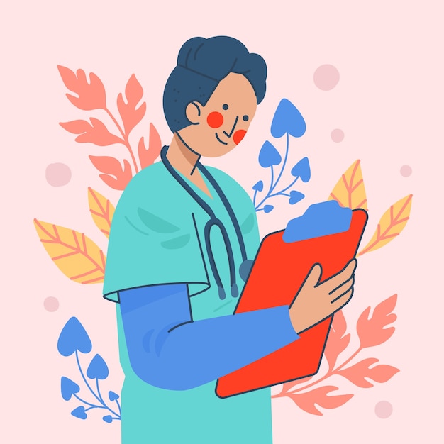 Vector gratuito ilustración plana para la celebración del día internacional de las enfermeras