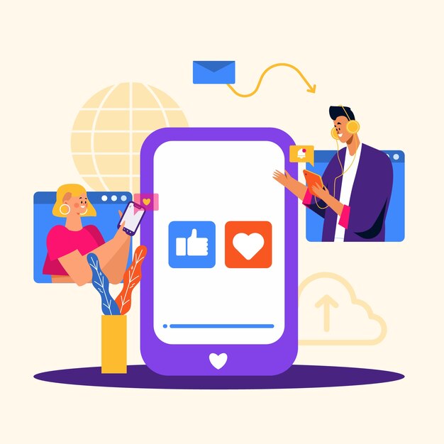 Ilustración plana para la celebración del día internacional de internet