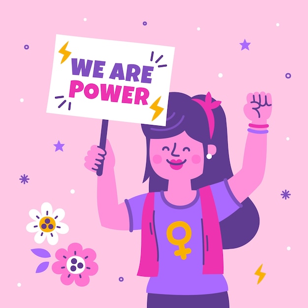 Vector gratuito ilustración plana para la celebración del día internacional de la mujer.