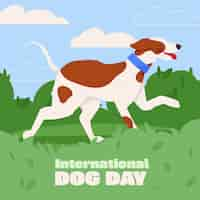 Vector gratuito ilustración plana para la celebración del día internacional del perro.